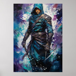 Azure Shadows: The Silent Shinobi Anime Poster