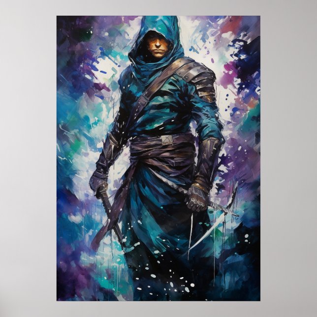 Azure Shadows: The Silent Shinobi Anime Poster (Front)