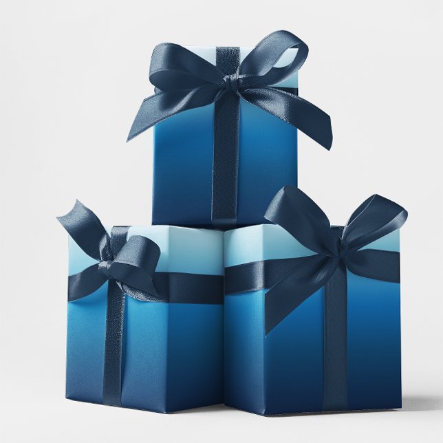 Azure Sky to Ocean Blue Ombre Wrapping Paper (Azure Sky to Ocean Blue Ombre Wrapping Paper)