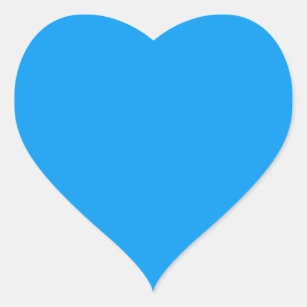 Azure (solid colour)  heart sticker