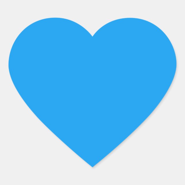 Azure (solid colour)  heart sticker (Front)