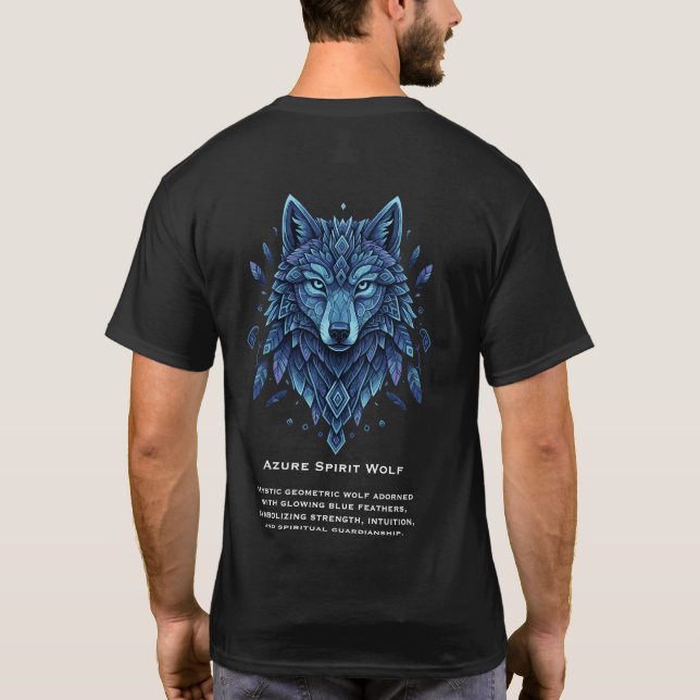 Azure Spirit Wolf T-Shirt (Back)