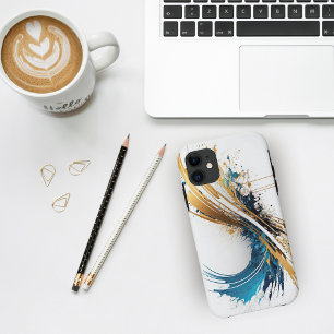 Azure Splash - Dynamic Abstract Design Phone Cases