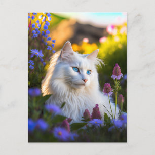 Azure the Turkish Angora Cat Postcard