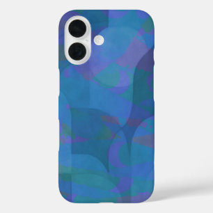 Azure Tides – Oceanic Abstract Geometry iPhone 16 Case