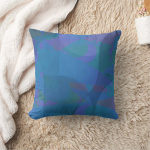 Azure Tides – Oceanic Abstract Geometry Cushion