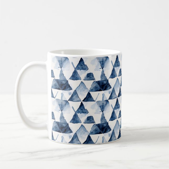Azure Triangles Coffee Mug (Left)