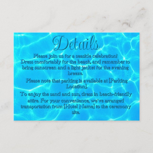  Azure Turquoise Bleu Water Reflection Minimalism Enclosure Card (Front)
