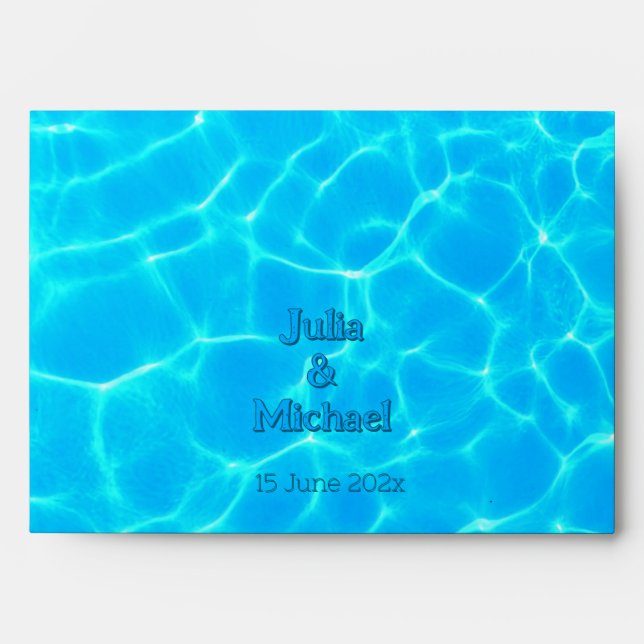  Azure Turquoise Bleu Water Reflection Minimalism Envelope (Front)