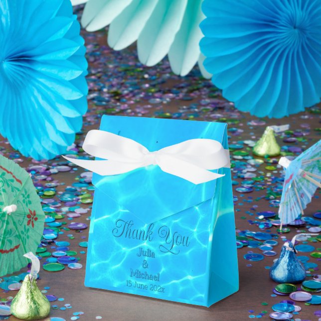  Azure Turquoise Bleu Water Reflection Minimalism Favour Box (Party)