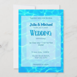 Azure Turquoise Bleu Water Reflection Minimalism Invitation