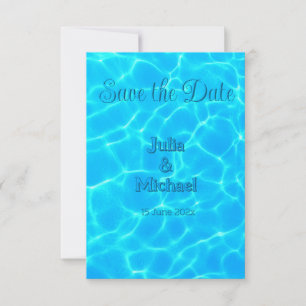 Azure Turquoise Bleu Water Reflection Minimalism Save The Date