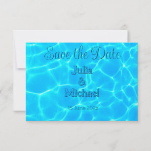 Azure Turquoise Bleu Water Reflection Minimalism Save The Date