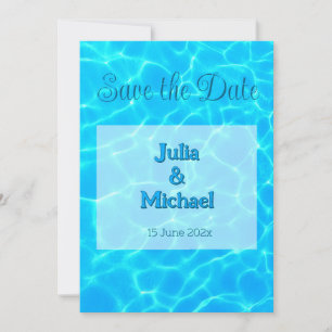 Azure Turquoise Bleu Water Reflection Minimalism Save The Date