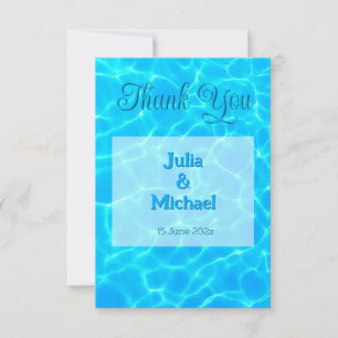 Azure Turquoise Bleu Water Reflection Minimalism Thank You Card