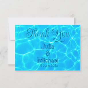 Azure Turquoise Bleu Water Reflection Minimalism Thank You Card