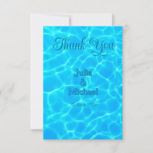 Azure Turquoise Bleu Water Reflection Minimalism Thank You Card