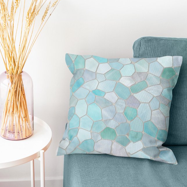 Azure Verdigris Mosaic Cushion (Creator Uploaded)