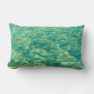 Azure water under bright sun lumbar cushion