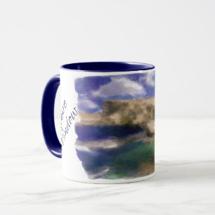 Azure Window In Gozo Island Watercolor Mug