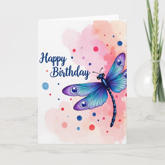 Azure Wing Birthday Card (Front)