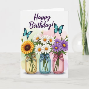 Azure Winged Birthday Card