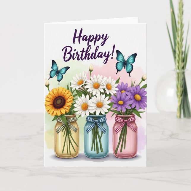Azure Winged Birthday Card (Front)