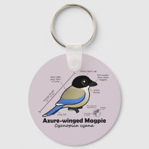 Azure-winged Magpie Statistics Key Ring