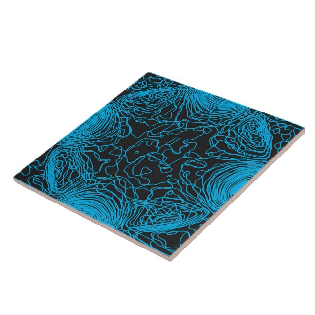 Azure Yarn Ceramic Tile (Side)