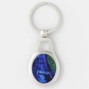 Azurite and Malachite Key Ring