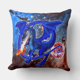 Azurite Cosmic Dragon Cushion