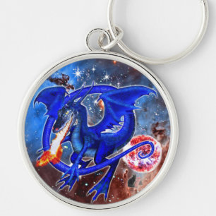 Azurite Cosmic Dragon  Key Ring