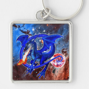 Azurite Cosmic Dragon Key Ring