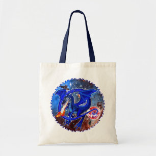 Azurite Cosmic Dragon Tote Bag