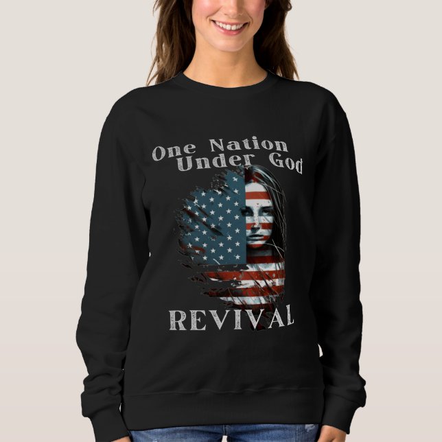 Azusa Revival American Flag Girl Holy Spirit Chris Sweatshirt (Front)