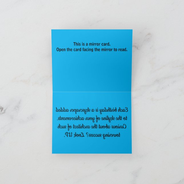 B002 - Skyline Birthday Mirror Card  (Inside)