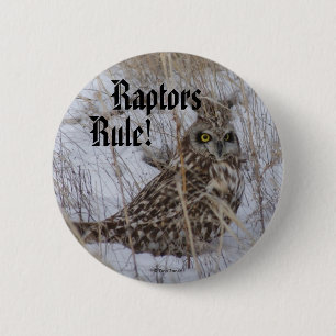 B11 Short-eared Owl 6 Cm Round Badge