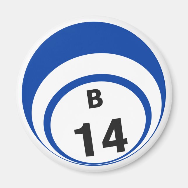 B14 bingo ball fridge magnet (Front)