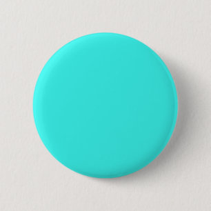 B14 Enthusiastic Aqua Blue Turquoise Colour 6 Cm Round Badge