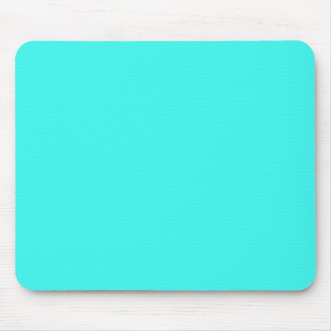 B14 Enthusiastic Aqua Blue Turquoise Colour Mouse Pad (Front)