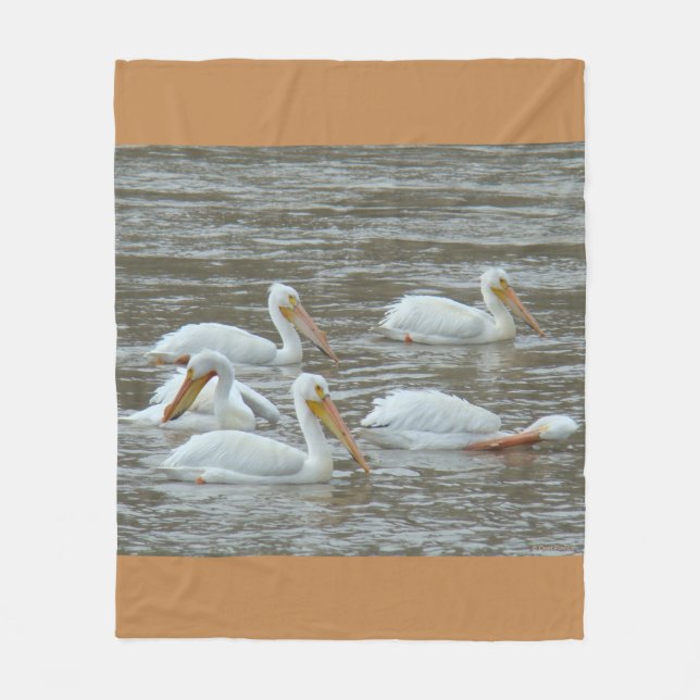 B16 White Pelicans Fleece Blanket (Front)