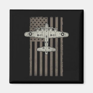 B17 Bomber Ww2 Plane Aircraft Usa Flag Veteran Pil Magnet