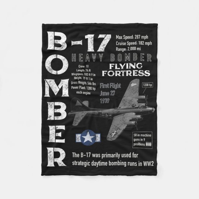 B17 Flying Fortress  Fleece Blanket (Front)