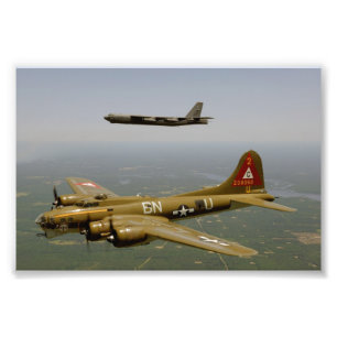 B17G and B52H Bombers in Flight Photo Print