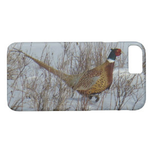 B23 Ring-necked Pheasant in Snow iPhone 8/7 Case