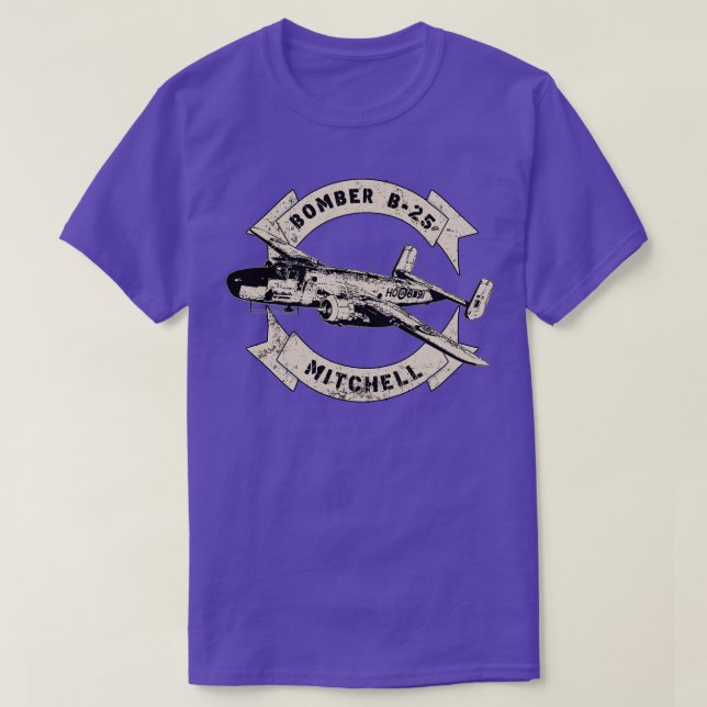 B25 Mitchell Bomber WW2 Aeroplane T-Shirt (Design Front)