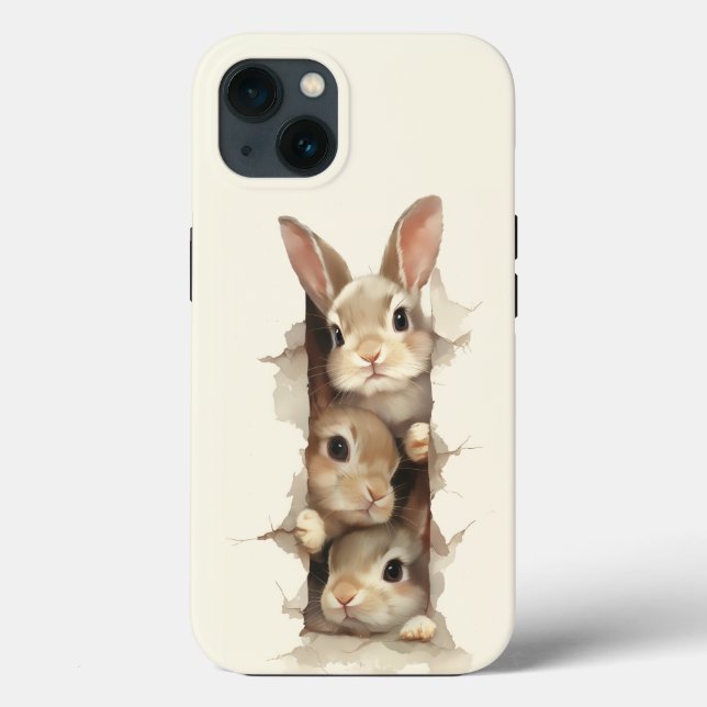 B3 Three Bunnies 3D Illusion  Case-Mate iPhone Case (Back)