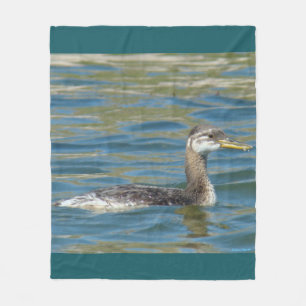 B40 Red-necked Grebe Junvenile Fleece Blanket