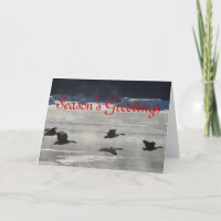 B47 Canadian Geese Over Frozen River