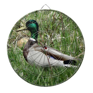 B55 Mallard Duck Drake Greenhead in the Grass Dartboard